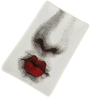 Rode Lip Glimlach Stijl Keramische Opslag Lade Sieraden Display Plaat Dessert Fruit Cake Tray Woondecoratie Organizer 3