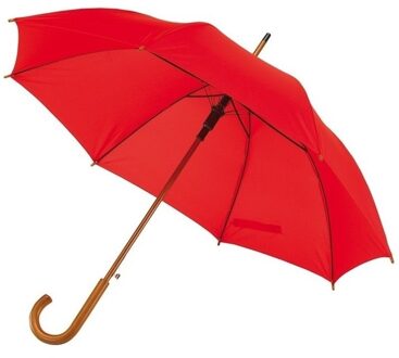 Rode luxe paraplu met houten handvat 103 cm - Action products