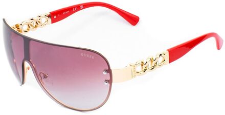 Rode Metaal Zonnebril Rood - One Size