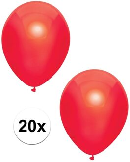 Rode metallic ballonnen 30 cm 20 stuks