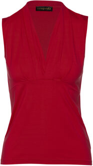 Rode mouwloze faux overslagtop - maat Rood
