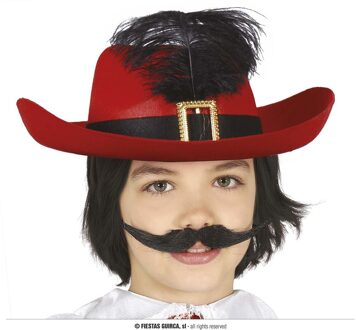 Rode Musketiers Hoed Kind Rood - Zalm