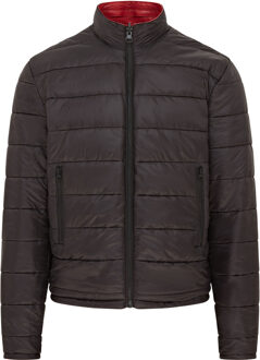 Rode omkeerbare leren bomberjack voor heren - Raufoss - maat 2XL Zwart/rood