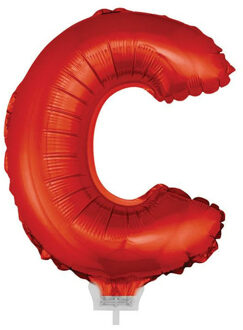 Rode opblaas letter ballon C folie balloon 41 cm