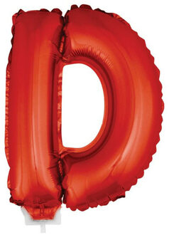 Rode opblaas letter ballon D folie balloon 41 cm
