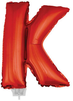 Rode opblaas letter ballon K folie balloon 41 cm
