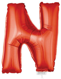 Rode opblaas letter ballon N folie balloon 41 cm