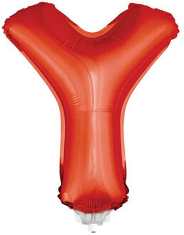 Rode opblaas letter ballon Y folie balloon 41 cm