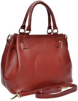 Rode & Paarse Leren Tas - maat Rood en paars