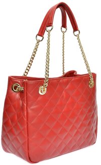 Rode & Paarse Leren Tas - maat Rood en paars