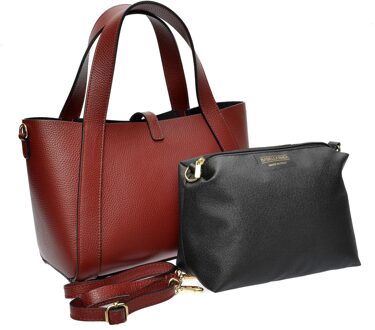 Rode & Paarse Leren Tas Rood en paars