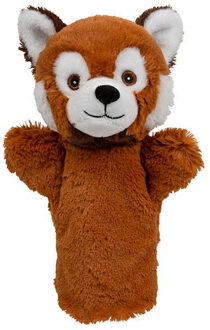 rode panda handpop - rood - pluche - 24 cm - poppenkast - speelgoed