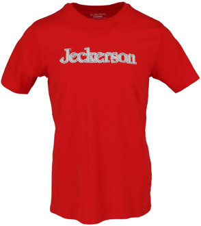 Rode Print Slim Fit T-shirt Jeckerson , Red , Heren - Xl,L,M