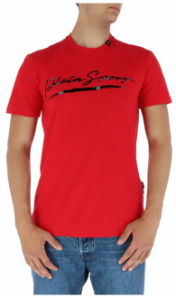 Rode Print T-shirt Plein Sport , Red , Heren - Xl,L,M,S