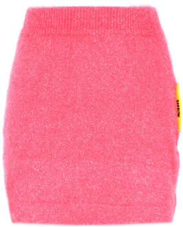 Rode reflecterende rok met elastische tailleband Barrow , Pink , Dames - M,S