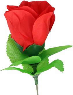 Rode roos kunstbloem - 28 cm - Valentijn kunstrozen - Kunstbloemen Rood