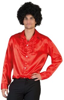 Rode rouche overhemd voor heren 56-58 (2XL/3XL) - Carnavalsblouses Rood