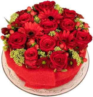 Rode rozen bloementaart