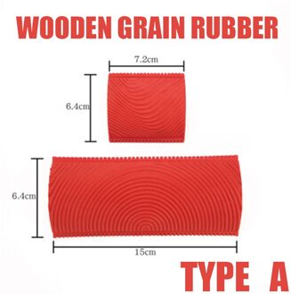 Rode Rubber Houtnerf Verf Roller Borstel Imitatie Hout Korrelen Muur Verf Tool Roller Diy Wall Art Graining Schilderen Gereedschap type A