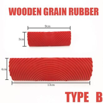 Rode Rubber Houtnerf Verf Roller Borstel Imitatie Hout Korrelen Muur Verf Tool Roller Diy Wall Art Graining Schilderen Gereedschap type B