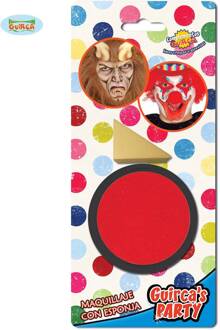 Rode schmink doosje met sponsje Rood - Zalm