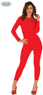 Rode Second Skin Jumpsuit Lang Vrouw Rood - Zalm