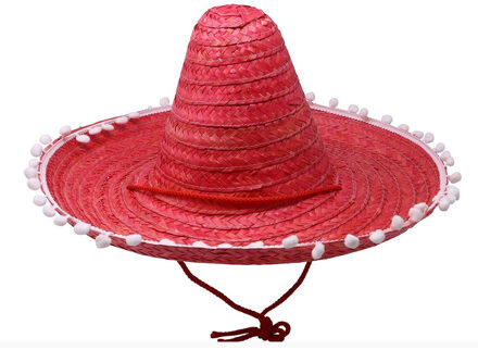 Rode sombrero/Mexicaanse hoed 45 cm voor volwassenen