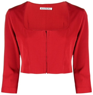 Rode Square-Cut Cropped Top Acne Studios , Red , Dames - M