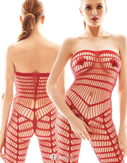 Rode strapless bodystocking Orica ( L/XL) - Maat: L/XL