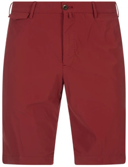 Rode Stretch Katoenen Bermuda Shorts PT Torino , Red , Heren - 2Xl,Xl,L,M,3Xl,4Xl