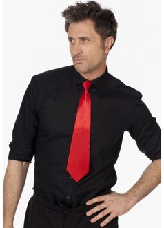 Rode stropdas 41 cm verkleedaccessoire voor dames/heren