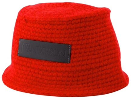 Rode Synthetisch Leren Bucket Hat JW Anderson , Red , Dames - ONE Size