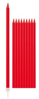 Rode taartkaarsjes 10x stuks - Taartkaarsen Rood