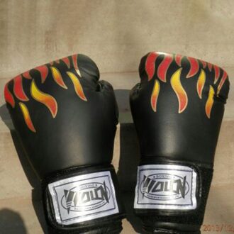 Rode Vlam Hutu Bokshandschoenen Voor Volwassenen En Kinderen Cartoon Sanshou Handschoenen Voor Boksen Training Handschoenen En Vuist Covers geel