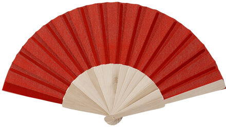 Rode waaier van hout - Verkleedattributen Rood