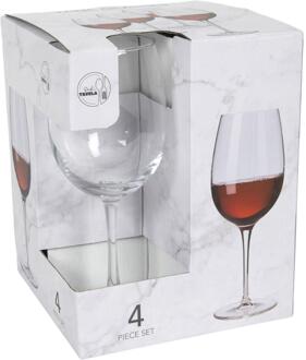 Rode wijnglazen 460ml set a 4 stuks transparant