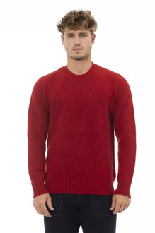 Rode Wol Crewneck Sweater Alpha Studio , Red , Heren - L,M