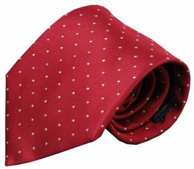 Rode zijden stropdas Gubbio 01 wit