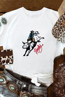 Rodeo Bull Graphic T-shirt - maat 2XL Ivoor