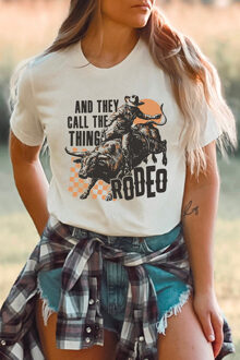 Rodeo Graphic T-shirt met Korte Mouwen Ivoor