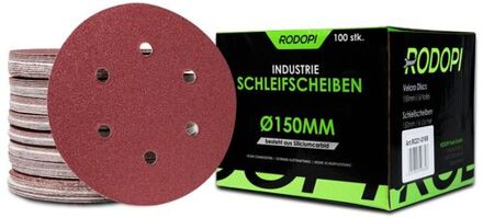 Rodopi® 100x Korrel 120 Schuurpapier 150mm - 6 Gats Excentrisch Schuurmachine