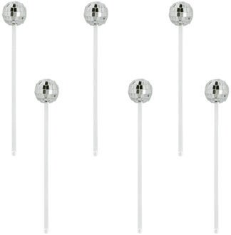 Roerstaafjes Discobal (6st) Zilver - Grijs