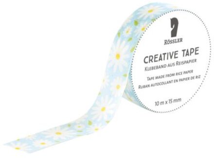 Rössler washi tape - bloemen blauw
