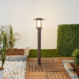Roestkleurige LED tuinpad verlichting Pavlos roestbruin, helder, wit