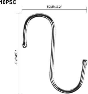Roestvrij Douchegordijn Ringen Rvs Badkamer Keuken Pot Pan Hanger Zware Roller Dubbele Glide Douche Haken type B 10stk