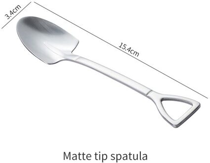 Roestvrij Ijzer Schop Lepel Koffie Ijs Lepel Techniek Schop Retro Leuke Vierkante Kop Lepel Keuken Gadget matte-A