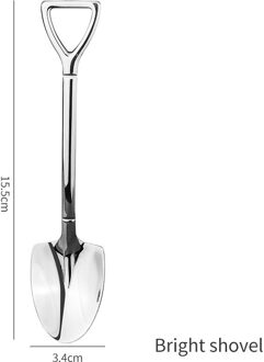 Roestvrij Ijzer Schop Lepel Koffie Ijs Lepel Techniek Schop Retro Leuke Vierkante Kop Lepel Keuken Gadget Shiny-A