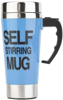 Roestvrij Lui Zelf Roeren Mok Auto Mixing Koffie Cup Kantoor YD008 AO zwart