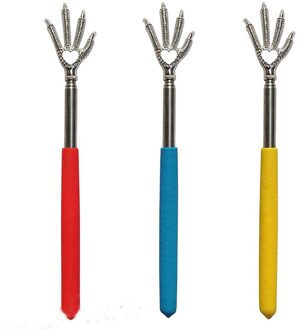 Roestvrij Praktische Handy Pen Clip Terug Scratcher Telescopische Krassen Massage Kit Bear Claw Jeuk Back Scratcher Massager