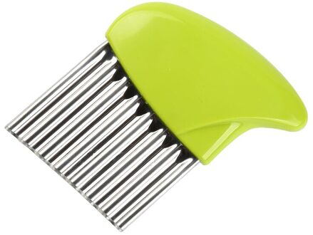 Roestvrij Staal Aardappel Snijmachine Golvend Frieten Cutter Groente Chopper Veggie Slicer Duurzaam Keuken Gadgets Cutter blauw